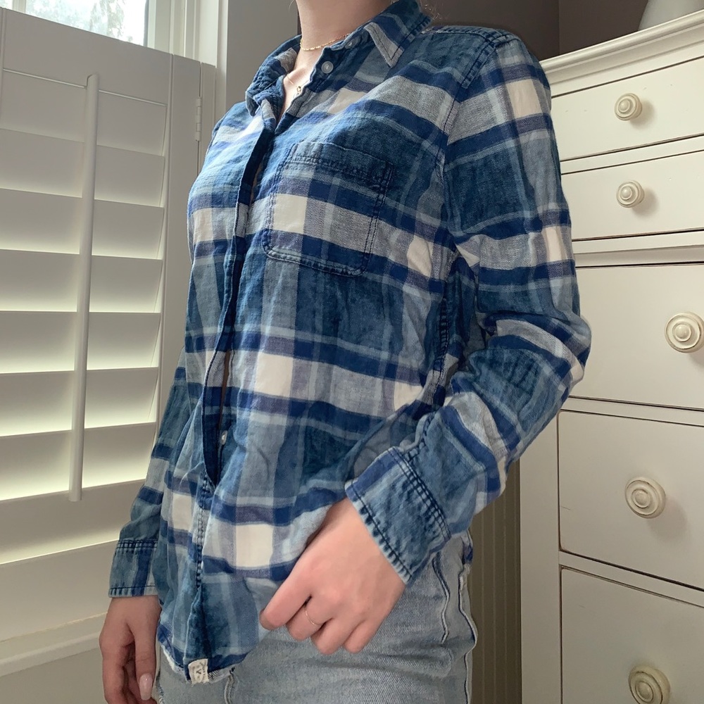 American Eagle blue flannel - Picture 2 of 4